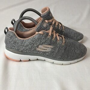 Skechers Womens Flex Appeal 3.0 13077 Gray Running Shoes Sneakers Size 8.5